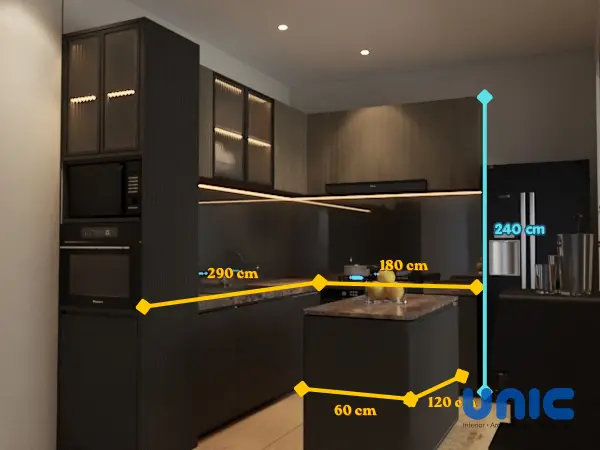 Kitchen Set L + Island PVC Grand Sunrise, Freja, Gresik Surabaya - UNIC home Interior