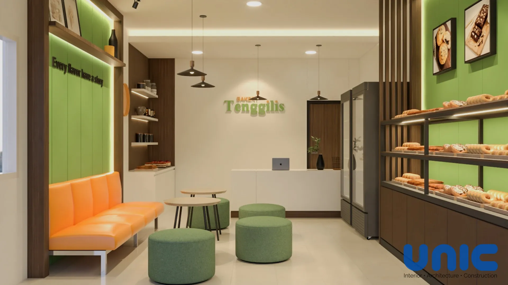Desain Interior & Fasad Bakery Tenggilis Surabaya: Maksimalkan Toko Roti di Lahan 4x5 - Interior Design Raya Menganti, Wiyung, Surabaya