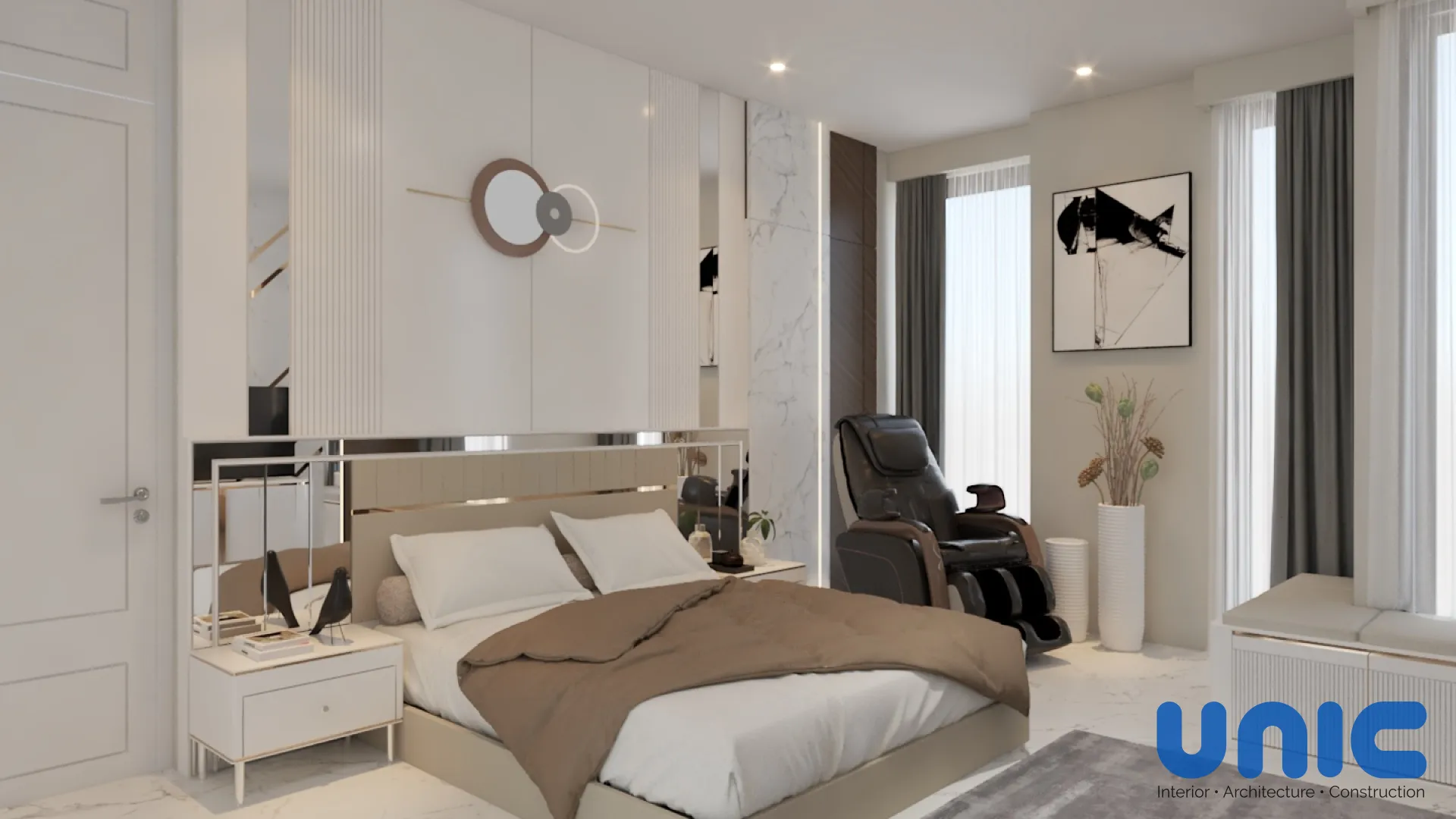 Desain Interior Kamar Utama Aruba Villa Pakuwon City: Smart Upgrade & Integrasi Furnitur Lama - Custom Furniture Perumahan Pakuwon City, Cluster Aruba Villa