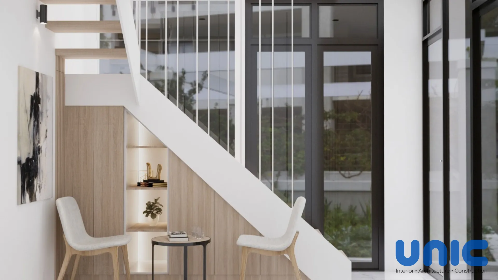 Desain Mezzanine Multifungsi: Area Servis & Ruang Santai Minimalis di Aruba Villa, Pakuwon City Surabaya - Renovasi Perumahan Pakuwon City, Cluster Aruba Villa