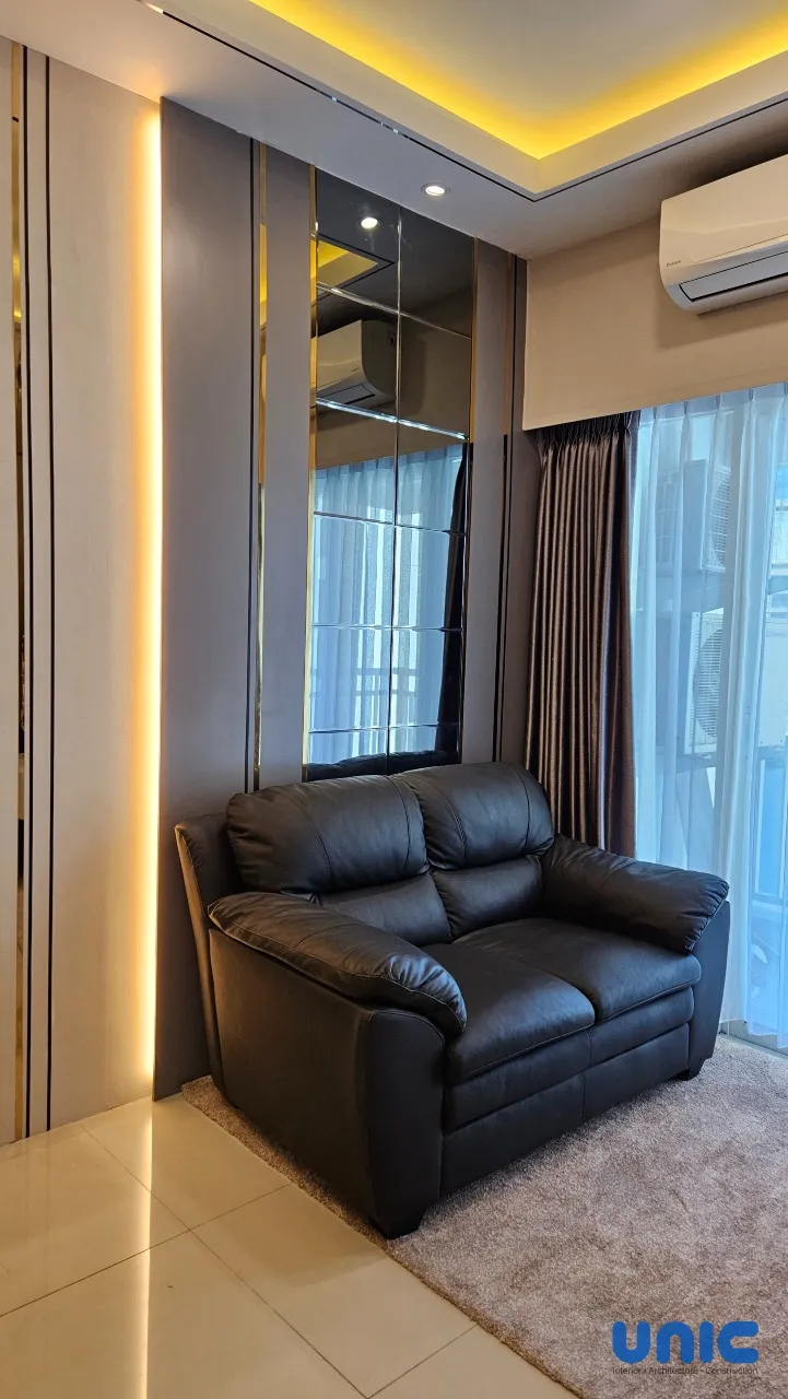 Desain Interior Apartemen 2BR Tanglin Pakuwon Mall Surabaya: Transformasi Studio Multifungsi untuk Keluarga Besar - Gallery 23