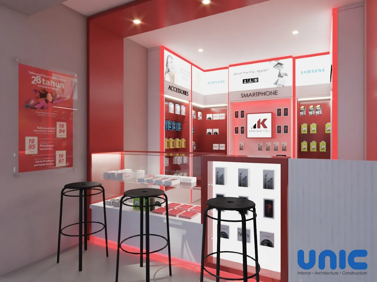 Desain Interior Konter Pulsa Modern Surabaya: Inovasi Retail 3x4 yang Kontras & Menarik - Gallery 4