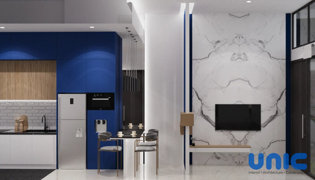 Desain Interior Ramping 2,5 x 5 Puri Safira Menganti Gresik: Aksen Biru Bold & Elegan - Gallery 2