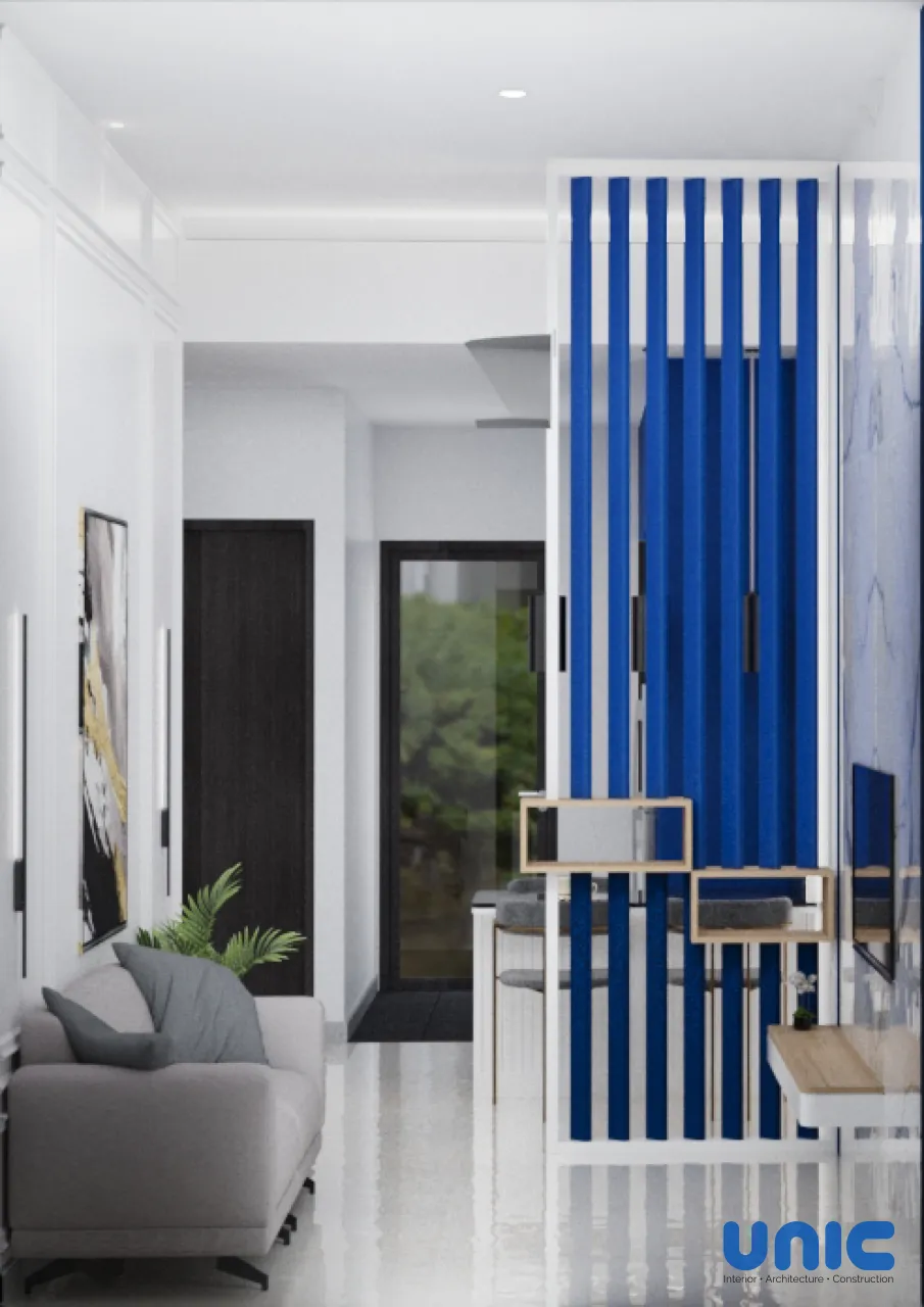 Desain Interior Ramping 2,5 x 5 Puri Safira Menganti Gresik: Aksen Biru Bold & Elegan - Gallery 3