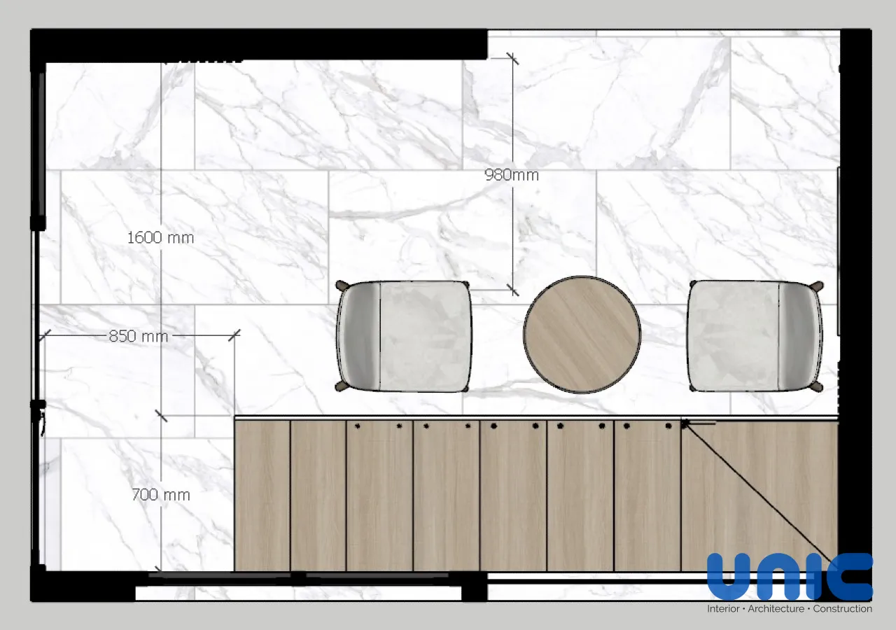 Desain Mezzanine Multifungsi: Area Servis & Ruang Santai Minimalis di Aruba Villa, Pakuwon City Surabaya - Gallery 1