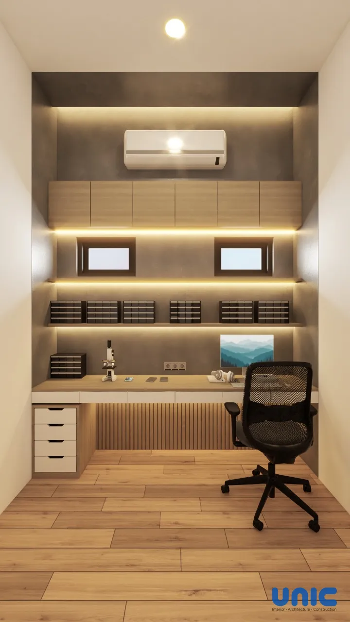 Inspirasi Desain Kamar Mezzanine 2x2: Ruang Kerja Gadget Repair & Kamar Tidur Minimalis Surabaya - Gallery 3