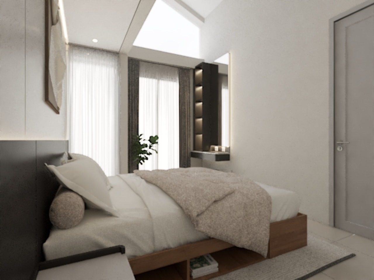 Interior Kamar Utama Minimalis Grand Pakuwon Surabaya: Solusi Cerdas Ruang Terbatas - Gallery 2