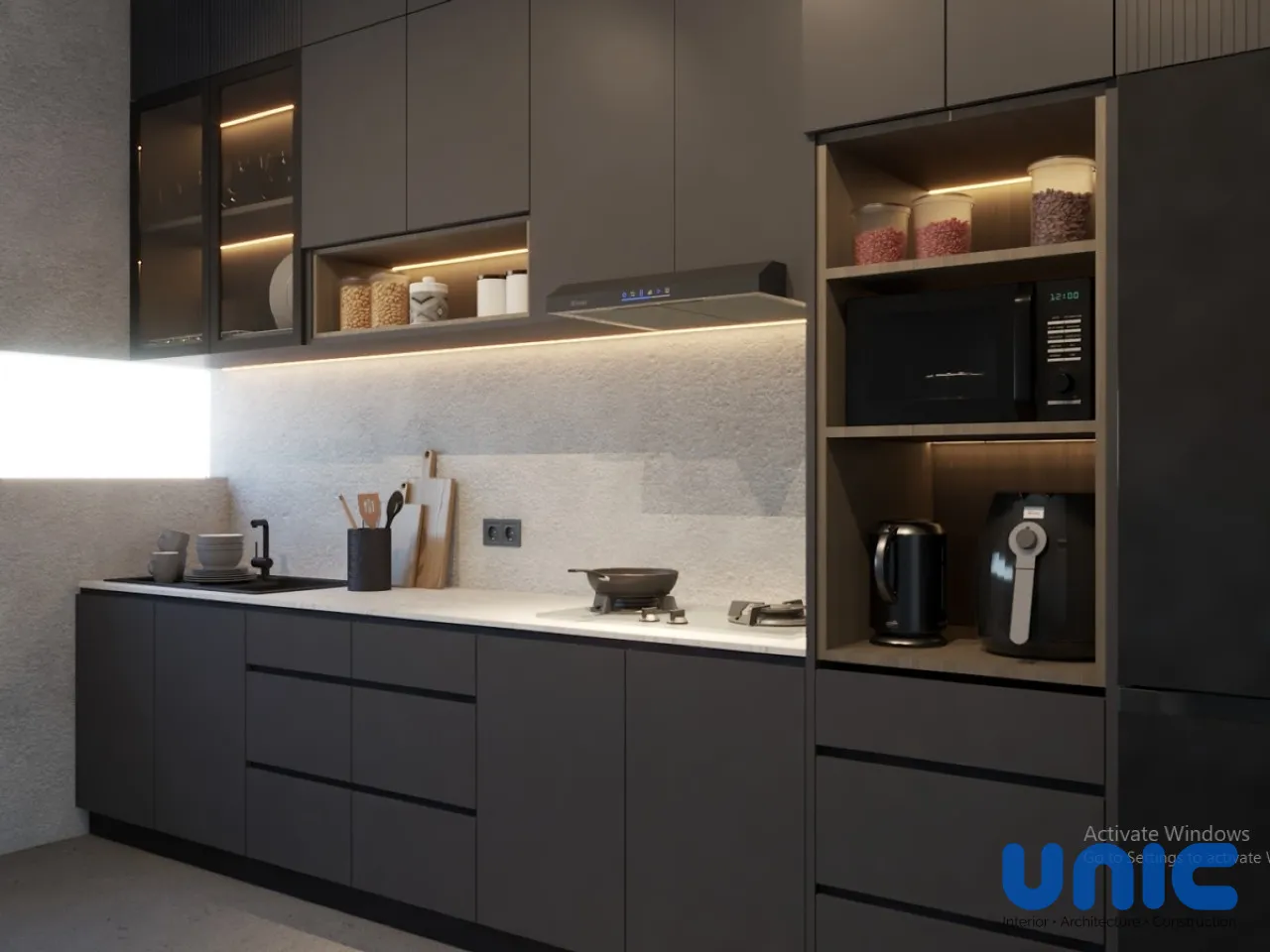 Kitchen Set Industrial Modern Eksklusif di Grand Harvest Cluster Arcadia, Surabaya - Gallery 1