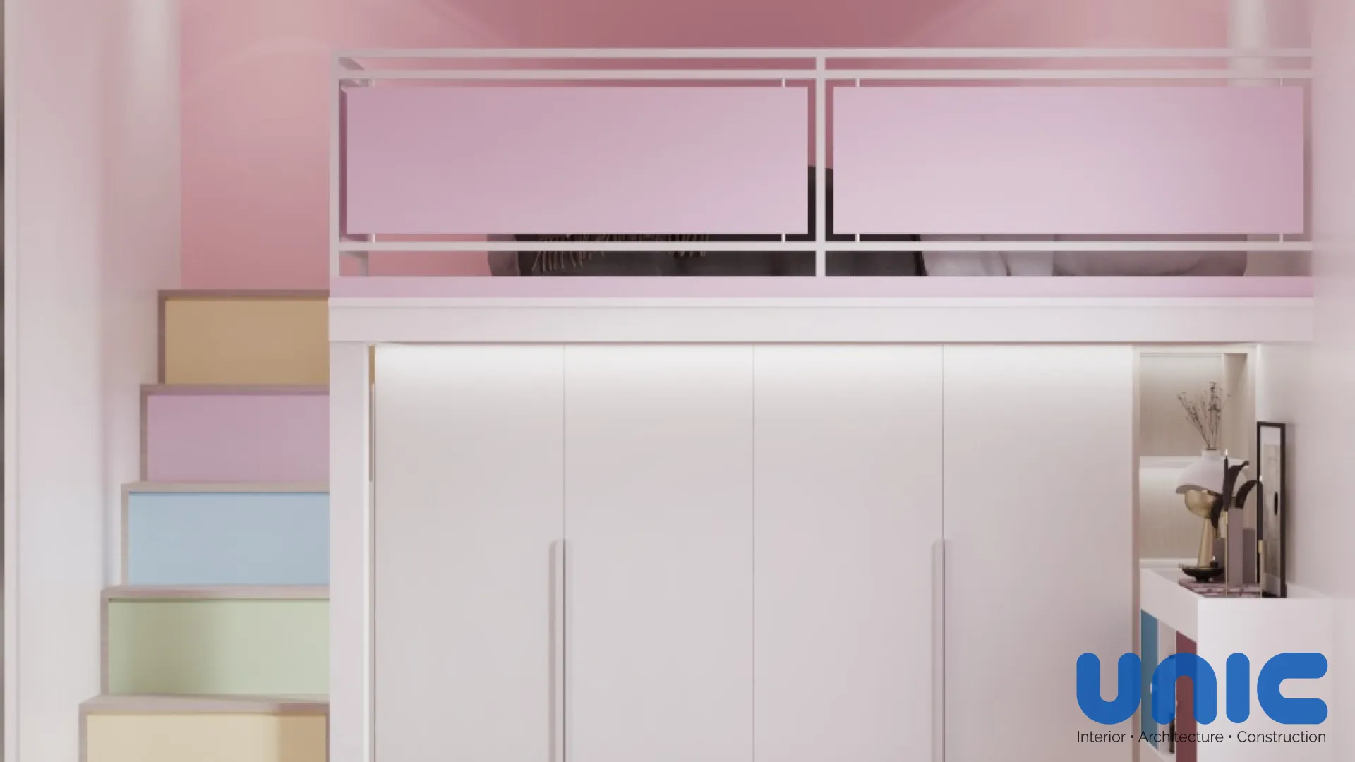 Inspirasi Kamar Anak Perempuan Pink: Desain Loft Mezzanine Bed Cerdas di Puri Safira Regency, Menganti