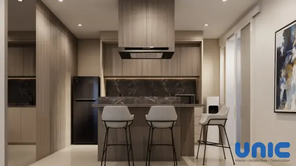 Transformasi Interior Lantai 1 Pakuwon City: Dapur Island Feng Shui & Kamuflase Estetik (Cluster Suvadiva)